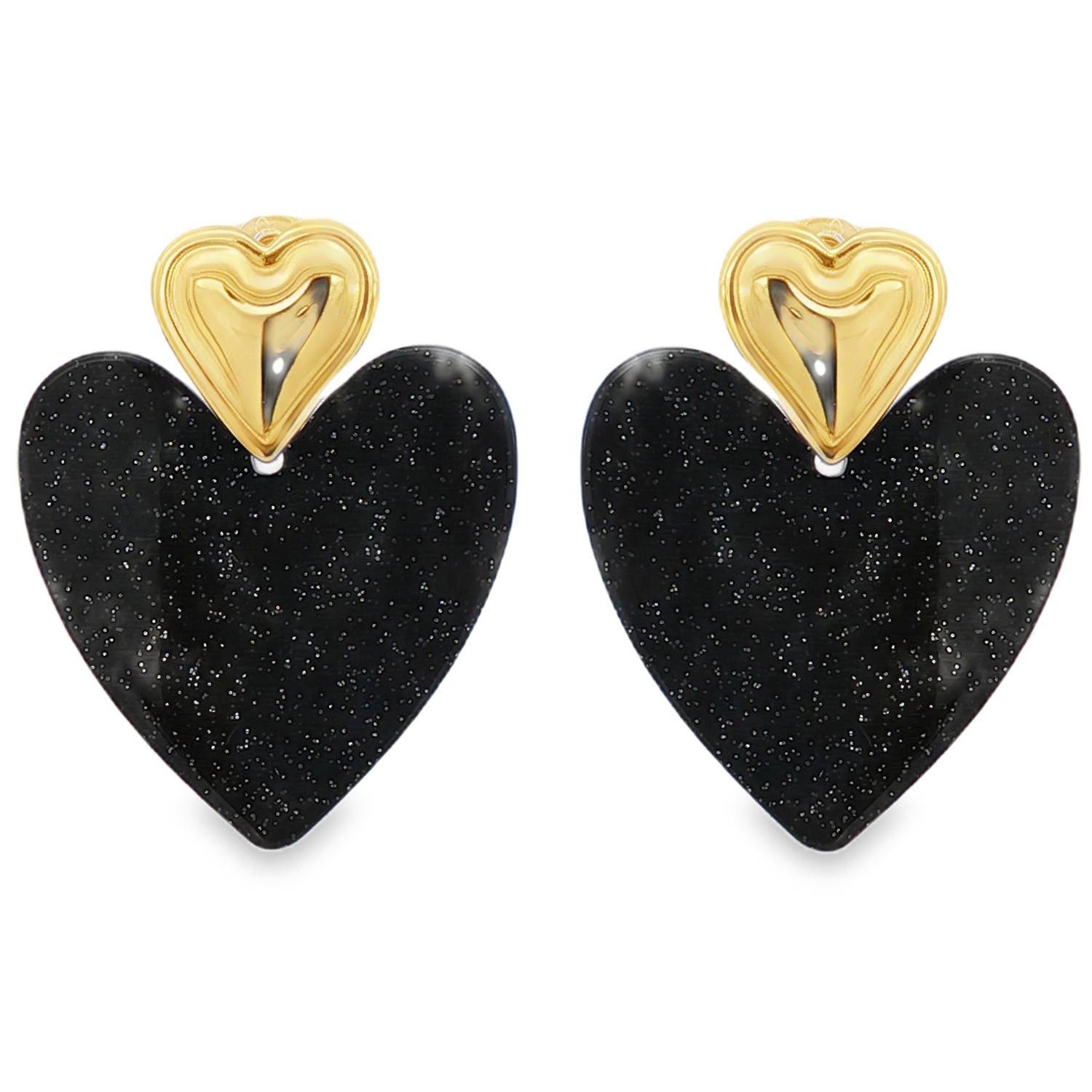 Rehaussez votre style avec ces ravissantes boucles d'oreilles pendantes.<br/>Fabriquées en acier doré éclatant, elles présentent un design bicolore unique.<br/>La partie supérieure, en forme de petit cœur doré, apporte une touche de délicatesse, tandis que le pendentif inférieur, en forme de grand cœur noir scintillant, ajoute une note de mystère et d'élégance. Coeur Pendantes Adolescent Adulte Amour Automne Femme Fille Hiver Rehaussez votre style avec ces ravissantes boucles d'oreilles pendantes.<br/>Fabriquées en acier doré éclatant, elles présentent un design bicolore unique.<br/>La partie supérieure, en forme de petit cœur doré, apporte une touche de délicatesse, tandis que le pendentif inférieur, en forme de grand cœur noir scintillant, ajoute une note de mystère et d'élégance. Coeur Pendantes Adolescent Adulte Amour Automne Femme Fille Hiver