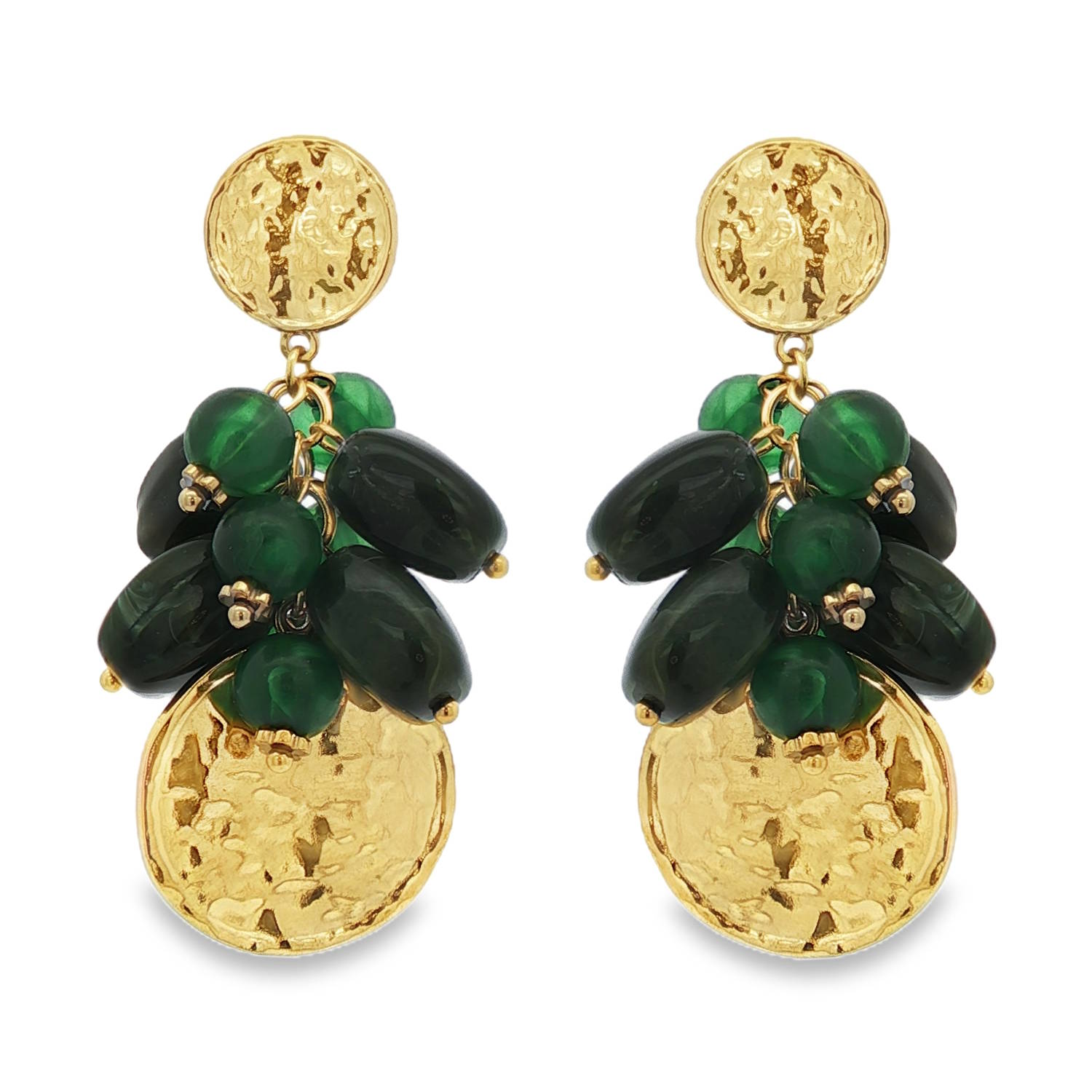 Sublimes boucles d'oreilles pendantes en acier doré, ornées d'un assemblage captivant de perles.<br/>Leurs teintes verte et leur forme ronde cabochon créent un effet visuel saisissant.<br/>Ces bijoux uniques ajouteront une touche d'élégance audacieuse à votre allure. Pendantes Perle Rond Adolescent Adulte Automne Femme Fille Hiver Sublimes boucles d'oreilles pendantes en acier doré, ornées d'un assemblage captivant de perles.<br/>Leurs teintes verte et leur forme ronde cabochon créent un effet visuel saisissant.<br/>Ces bijoux uniques ajouteront une touche d'élégance audacieuse à votre allure. Pendantes Perle Rond Adolescent Adulte Automne Femme Fille Hiver