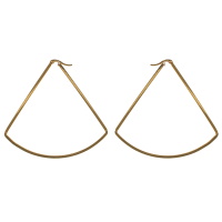 Boucles d'oreilles créoles triangulaires en acier doré.