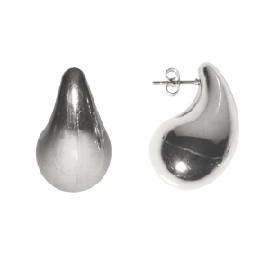 Boucles d'oreilles pendantes en forme de goutte en acier argenté.