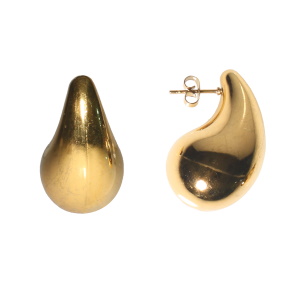 Boucles d'oreilles pendantes en forme de goutte en acier doré.