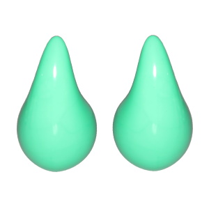 Boucles d'oreilles pendantes en forme de goutte de couleur verte.