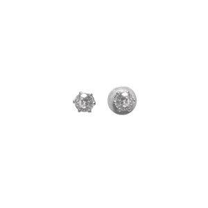 Boucles d'oreilles puces aimantées composées d'un cristal serti 6 griffes en métal argenté.