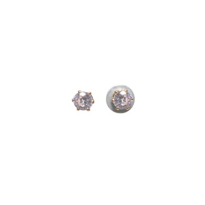 Boucles d'oreilles puces aimantées composées d'un cristal serti 6 griffes en métal doré.