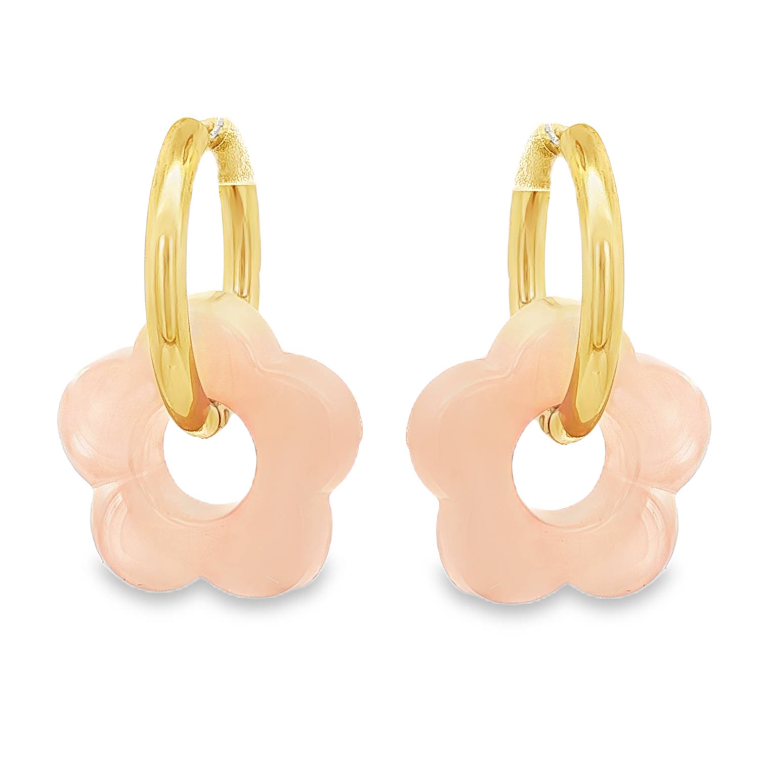 Apportez une touche de fraîcheur et de nostalgie à votre style avec ces boucles d'oreilles pendantes au design irrésistible. Alliant la robustesse de l'acier et la douceur d'un design floral, elles sont l'accessoire parfait pour illuminer votre visage.<br/>De jolies fleurs en résine translucide de couleur pêche pastel, à l'aspect lisse et galbé, suspendues à des anneaux dorés minimalistes. Créoles Adolescent Adulte Eté Femme Fille Fleurs Nature Printemps Apportez une touche de fraîcheur et de nostalgie à votre style avec ces boucles d'oreilles pendantes au design irrésistible. Alliant la robustesse de l'acier et la douceur d'un design floral, elles sont l'accessoire parfait pour illuminer votre visage.<br/>De jolies fleurs en résine translucide de couleur pêche pastel, à l'aspect lisse et galbé, suspendues à des anneaux dorés minimalistes. Créoles Adolescent Adulte Eté Femme Fille Fleurs Nature Printemps