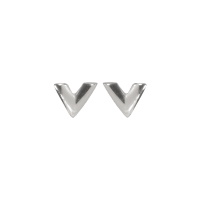 Boucles d'oreilles en forme de V en acier argenté.