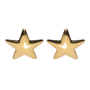 Boucles d'oreilles pendantes en forme d'étoile en acier doré.