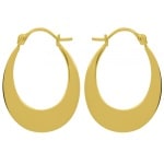 Boucles d'oreilles créoles forme ovale fil plat en plaqué or.