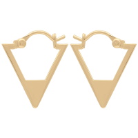 Boucles d'oreilles pendantes en forme de triangle en plaqué or jaune 18 carats.