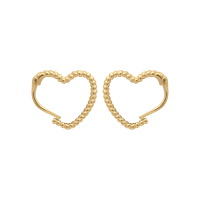 Boucles d'oreilles créoles en forme de cœur en plaqué or jaune 18 carats.