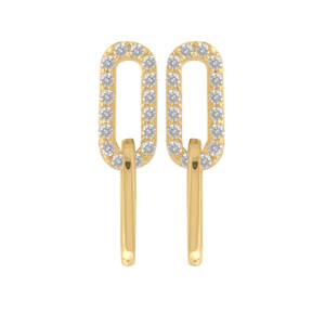 Éloignez-vous du conventionnel avec ces boucles d'oreilles pendantes en plaqué or jaune 18 carats. Chaque boucle, ornée d'oxydes de zirconium brillants de taille ronde, offre un éclat éblouissant. Le design moderne et minimaliste ajoute une touche de sophistication à toute tenue. Ces bijoux légers et confortables sont parfaits pour un usage quotidien ou pour des occasions spéciales.
