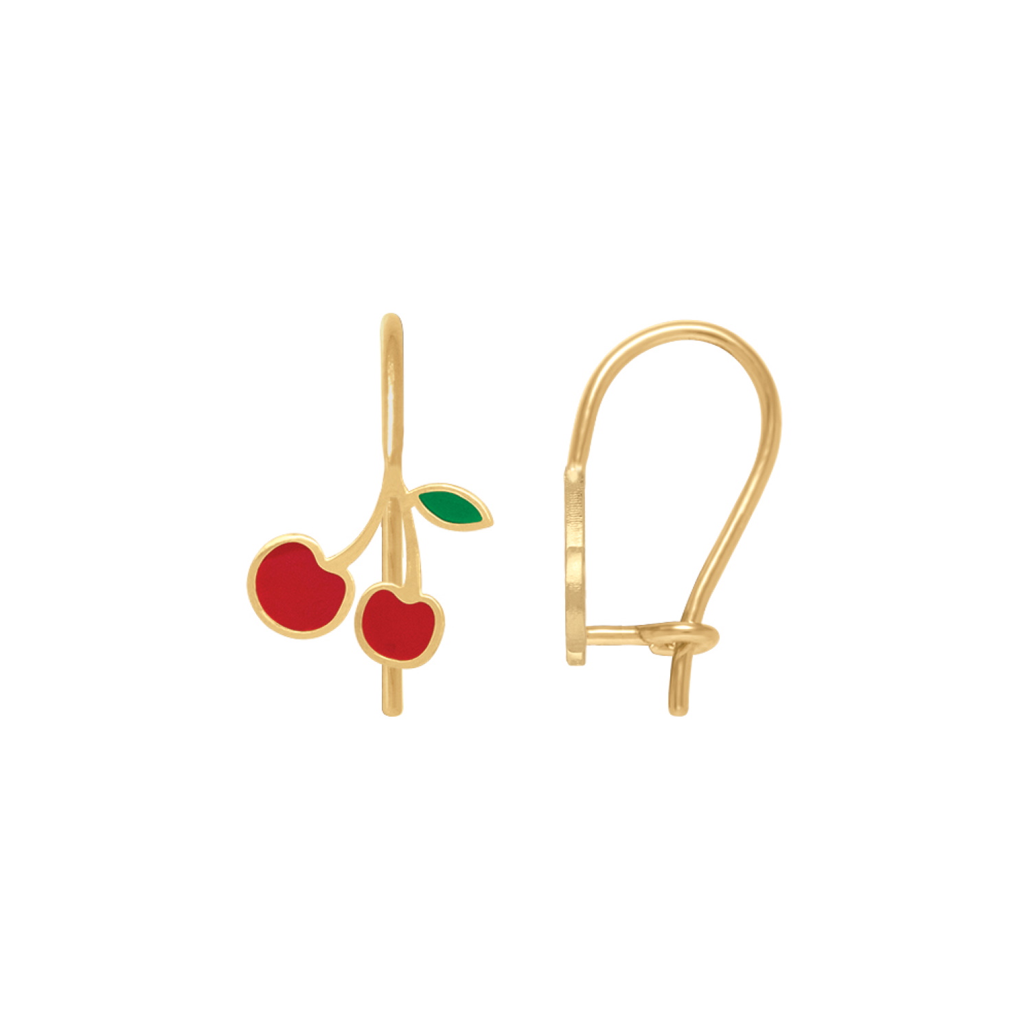 Boucles d'oreilles pendantes en plaqué or jaune 18 carats avec des cerises pavées d'émail de couleur. Pendantes Adolescent Adulte Femme Fille Fruits Indémodable Nature Boucles d'oreilles pendantes en plaqué or jaune 18 carats avec des cerises pavées d'émail de couleur. Pendantes Adolescent Adulte Femme Fille Fruits Indémodable Nature
