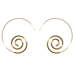 Boucles d'oreilles créoles en forme de spirale en acier doré.