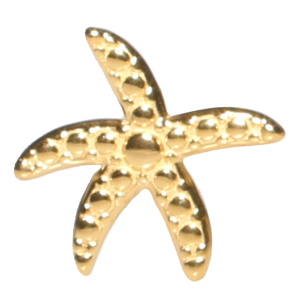 Bague d'oreille en forme d'étoile de mer en acier doré. Taille ajustable.