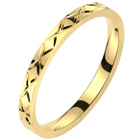 Bague anneau en acier doré.