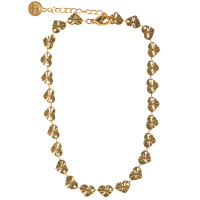 Bracelet chaîne de cheville composé d'une chaîne et de cœurs en acier doré. Fermoir mousqueton avec 3 cm de rallonge.