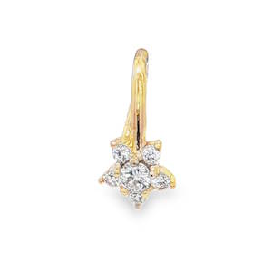 Piercing en acier chirurgical doré avec une étoile sertie de strass.