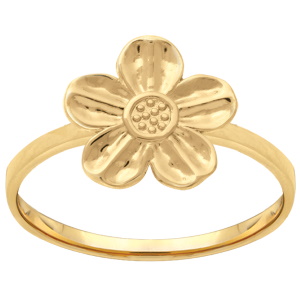 Bague en forme de fleur en plaqué or jaune 18 carats.