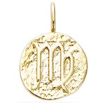 Pendentif signe du zodiaque vierge en plaqué or.