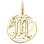 Pendentif signe du zodiaque scorpion en plaqué or.
