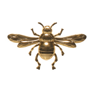 Broche  en forme d'abeille ou guêpe en acier doré.