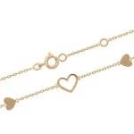 Bracelet avec cœurs en plaqué or.
