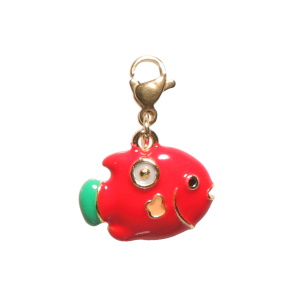 Breloque charm's en acier doré avec un poisson pavé d'émail de couleur. Concevez vos propres bijoux grâce à nos charm's. Ajoutez-les à vos bracelets ou colliers et apportez votre propre style et votre touche personnelle à vos bijoux.