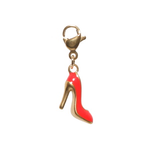Breloque charm's en acier doré avec une chaussure talon aiguille pavée d'émail de couleur. Concevez vos propres bijoux grâce à nos charm's. Ajoutez-les à vos bracelets ou colliers et apportez votre propre style et votre touche personnelle à vos bijoux.
