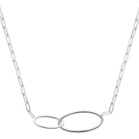 Collier composé d'une chaîne et d'un pendentif au motif de chaîne en argent 925/000 rhodié. Fermoir mousqueton avec anneaux de rappel à 40, 42 et 45 cm.
