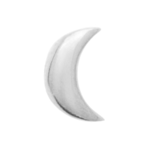 Piercing en forme de croissant de lune en argent 925 rhodié et une tige en titane rhodié.