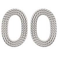 Boucles d'oreilles pendantes en forme de cercle ovale en argent 925/000 rhodié.