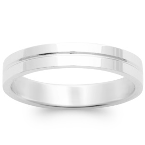 Bague anneau pour homme en argent 925 rhodié sertie d'un oxyde de zirconium blanc.