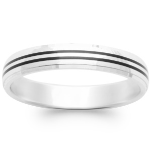 Bague anneau pour homme en argent 925 rhodié.