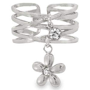 Sublime bague bandeau en acier argenté, un bijou de caractère au design unique. Ce bijou exceptionnel est orné d'un strass incolore taille brillant qui ajoute un éclat incomparable. Son design moderne et élégant en fait l'accessoire parfait pour sublimer votre style. Taille ajustable.