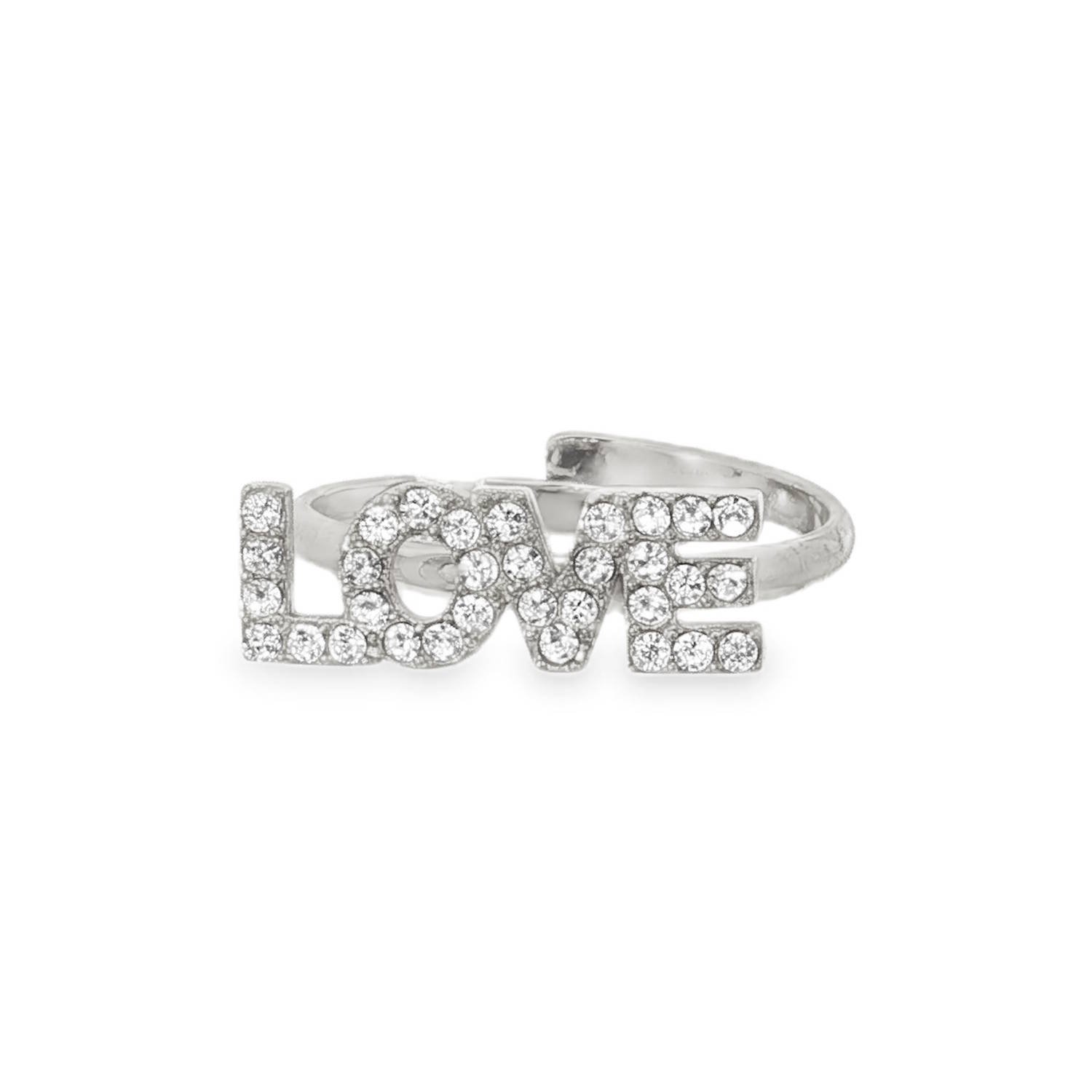 Exprimez votre affection avec cette bague bandeau en acier argenté éclatant, ornée d'un mot LOVE scintillant.<br/>Chaque strass incolore, taillé en brillant rond, illumine la pièce d'un éclat inégalable.<br/>Un bijou idéal pour célébrer l'amour, à porter seul ou à combiner pour un style personnalisé.<br/>Taille ajustable. Love Strass Adolescent Adulte Amour Femme Fille Indémodable Message Exprimez votre affection avec cette bague bandeau en acier argenté éclatant, ornée d'un mot LOVE scintillant.<br/>Chaque strass incolore, taillé en brillant rond, illumine la pièce d'un éclat inégalable.<br/>Un bijou idéal pour célébrer l'amour, à porter seul ou à combiner pour un style personnalisé.<br/>Taille ajustable. Love Strass Adolescent Adulte Amour Femme Fille Indémodable Message