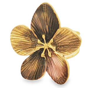 Cette bague floral en acier doré offre une élégance subtile. Son design délicat et sa finition soignée en font un accessoire parfait pour ajouter une touche de raffinement à votre tenue. Idéal pour toutes les occasions, ce bijou est un symbole de beauté et de féminité. Taille ajustable.