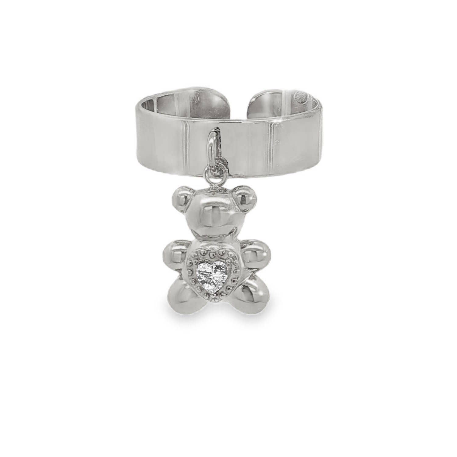 Sublime bague bandeau en acier argenté, ornée d'un charmant pendentif ourson.<br/>Le corps de l'ourson est délicatement serti d'un strass taille cœur, révélant un éclat exceptionnel grâce à sa taille brillant.<br/>Un bijou tendance qui illuminera votre quotidien avec une touche de douceur et de raffinement.<br/>Taille ajustable. Coeur Ours Strass Adolescent Adulte Amour Animaux Femme Fille Indémodable Sublime bague bandeau en acier argenté, ornée d'un charmant pendentif ourson.<br/>Le corps de l'ourson est délicatement serti d'un strass taille cœur, révélant un éclat exceptionnel grâce à sa taille brillant.<br/>Un bijou tendance qui illuminera votre quotidien avec une touche de douceur et de raffinement.<br/>Taille ajustable. Coeur Ours Strass Adolescent Adulte Amour Animaux Femme Fille Indémodable