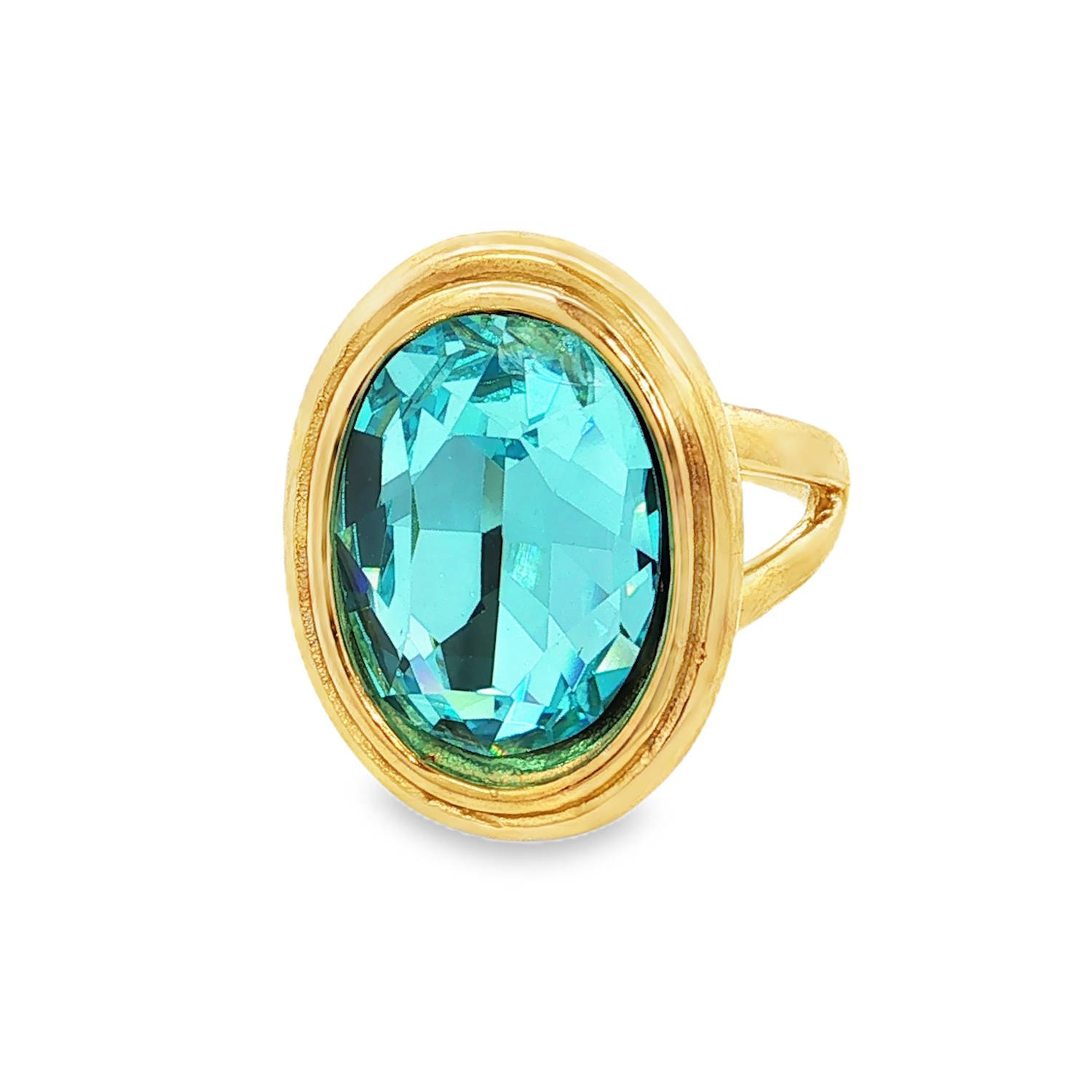 Affirmez votre style avec cette bague magistrale qui allie la robustesse de l'acier à l'élégance intemporelle d'une pierre facettée. Ce bijou captivant est conçu pour celles qui recherchent une pièce forte, capable d'illuminer n'importe quelle tenue.<br/>Un cristal de forme ovale d'un bleu turquoise profond. Ses multiples facettes accrochent la lumière pour créer des reflets évoquant les eaux cristallines.<br/>La bague dispose d'un corps ajustable (ouvert à l'arrière), permettant de l'adapter parfaitement à toutes les morphologies de doigts. Ovale Solitaire Adolescent Adulte Femme Fille Indémodable Affirmez votre style avec cette bague magistrale qui allie la robustesse de l'acier à l'élégance intemporelle d'une pierre facettée. Ce bijou captivant est conçu pour celles qui recherchent une pièce forte, capable d'illuminer n'importe quelle tenue.<br/>Un cristal de forme ovale d'un bleu turquoise profond. Ses multiples facettes accrochent la lumière pour créer des reflets évoquant les eaux cristallines.<br/>La bague dispose d'un corps ajustable (ouvert à l'arrière), permettant de l'adapter parfaitement à toutes les morphologies de doigts. Ovale Solitaire Adolescent Adulte Femme Fille Indémodable