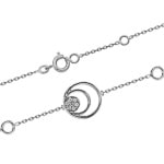 Bracelet avec trois cercles en argent 925/000 rhodié et oxydes de zirconium.