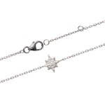 Bracelet étoile en argent 925/000 rhodié et oxyde de zirconium.