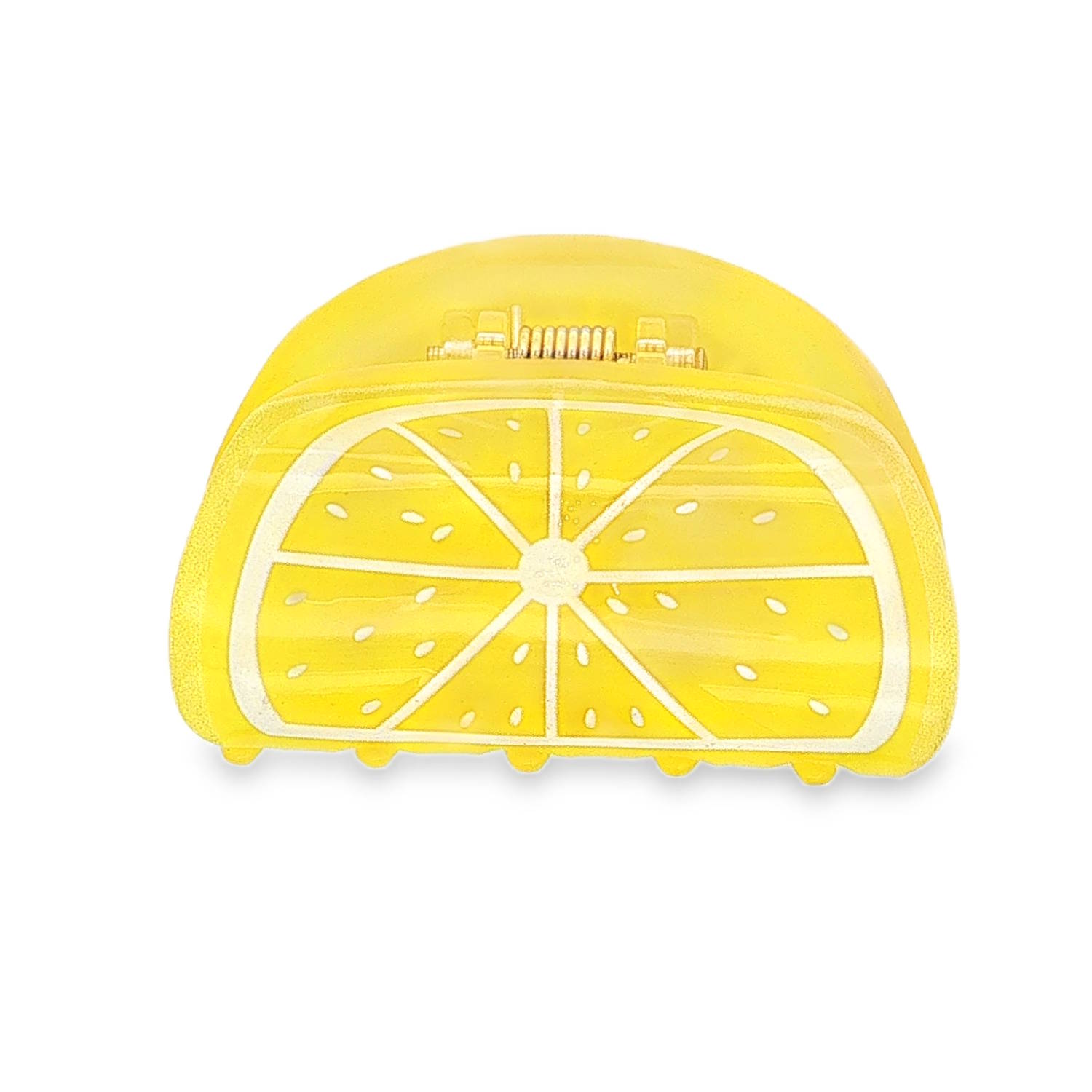 Apportez une touche de fraîcheur et de vitamines à votre coiffure avec cette pince à cheveux originale. Conçue en forme de tranche de citron, elle est l'accessoire idéal pour pimenter vos looks estivaux ou égayer une tenue décontractée.<br/>Une forme en demi-lune imitant parfaitement une tranche d'agrume, avec des détails soignés représentant les quartiers et les pépins. Adolescent Adulte Femme Fille Fruits Indémodable Nature Apportez une touche de fraîcheur et de vitamines à votre coiffure avec cette pince à cheveux originale. Conçue en forme de tranche de citron, elle est l'accessoire idéal pour pimenter vos looks estivaux ou égayer une tenue décontractée.<br/>Une forme en demi-lune imitant parfaitement une tranche d'agrume, avec des détails soignés représentant les quartiers et les pépins. Adolescent Adulte Femme Fille Fruits Indémodable Nature