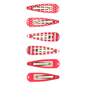 Lot de 6 clic-clacs pour cheveux aux motifs de Noël.