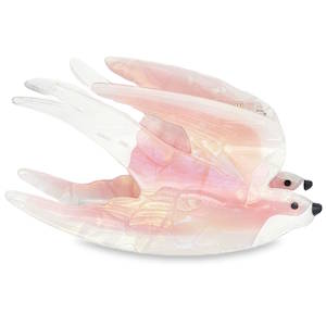 Magnifique pince crabe pour cheveux représentant une hirondelle de couleurs vives et nacrées.