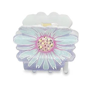 Magnifique pince crabe pour cheveux au motif floral de couleurs vives et brillantes.
