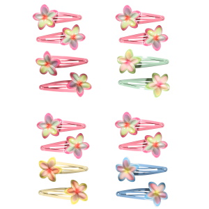 Lot de 4 clic clacs pour enfants ornés d'une fleur. 4 coloris différents. Vendu par lot de 4. Votre préférence en commentaires.