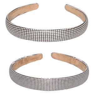 Serre-tête pour cheveux en plastique avec motifs. 2 coloris différents. Vendu à l'unité. Votre préférence en commentaire.