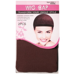 Sous bonnet pour perruque de couleur marron.