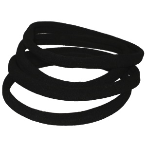 Lot de 4 bandeaux élastiques en lycra noir.