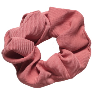 Chouchou élastique pour cheveux en textile de couleur rose.