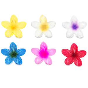 Ajoutez une touche tropicale et festive à votre coiffure avec cette pince crabe à cheveux en forme de fleurs de frangipanier. Alliant charme exotique et finitions brillantes, cette accessoire est parfait pour maintenir de petites mèches ou agrémenter un chignon avec élégance. 6 coloris différents. Vendu à l'unité. Votre préférence en commentaires.